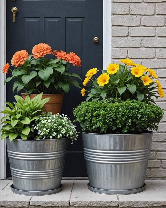 Upcycled Metal Planters
