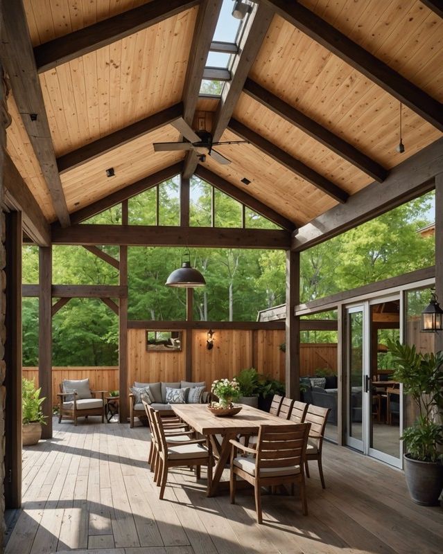 Tongue-and-Groove Ceiling with Skylight