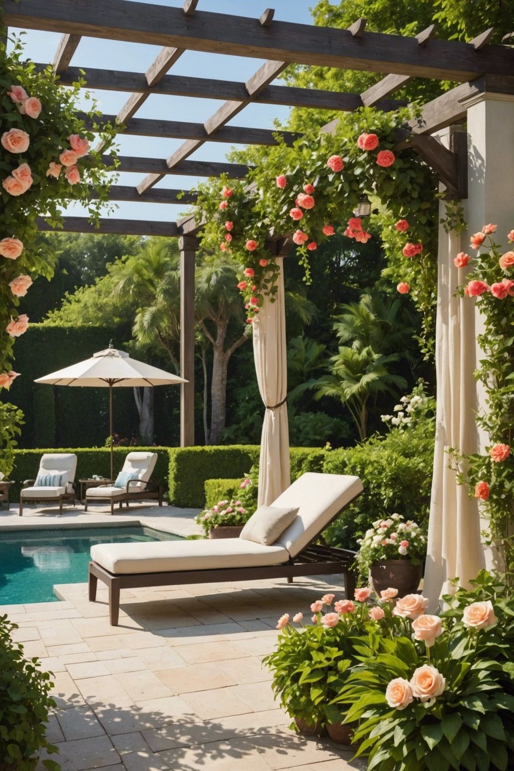 Pergola Shades with Fabric