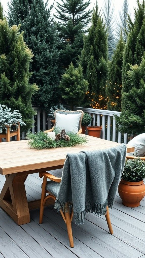 Lush Greenery with Evergreens