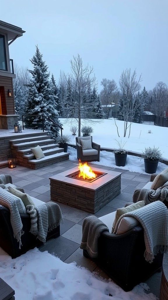 Multi-Level Patio with Elevated Fire Pit