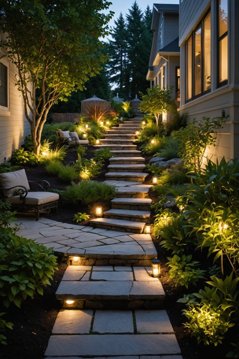 Side Yard Lighting for Ambiance and Safety
