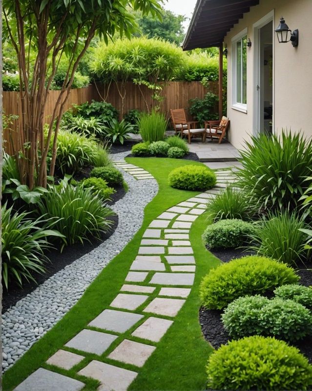 Lemongrass and stepping stones