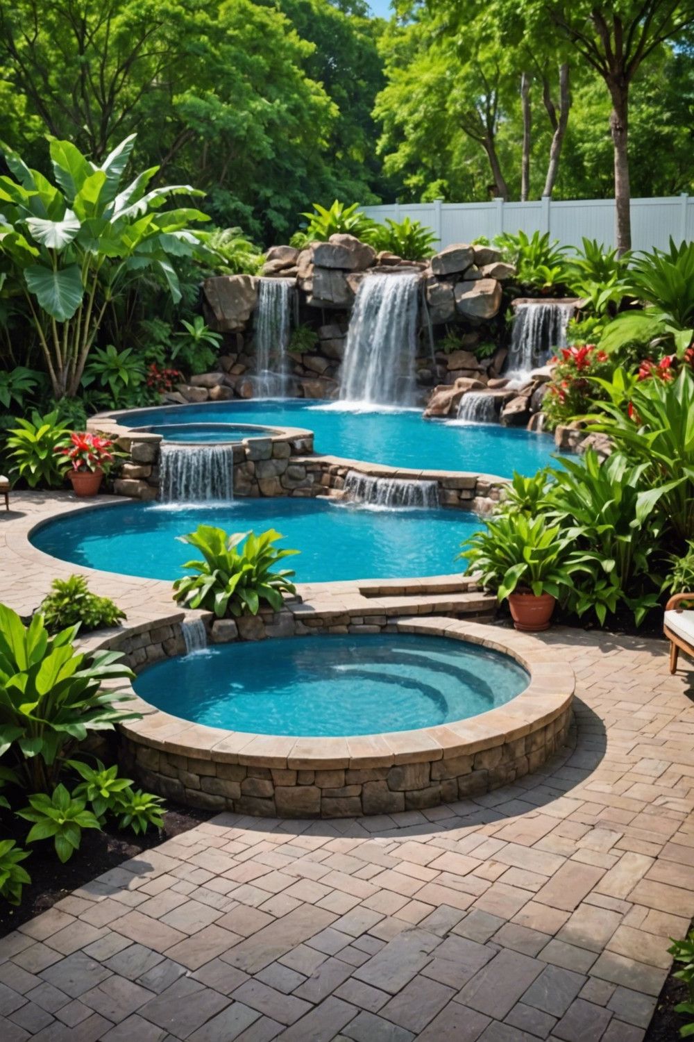 Raised Pool with Waterfall