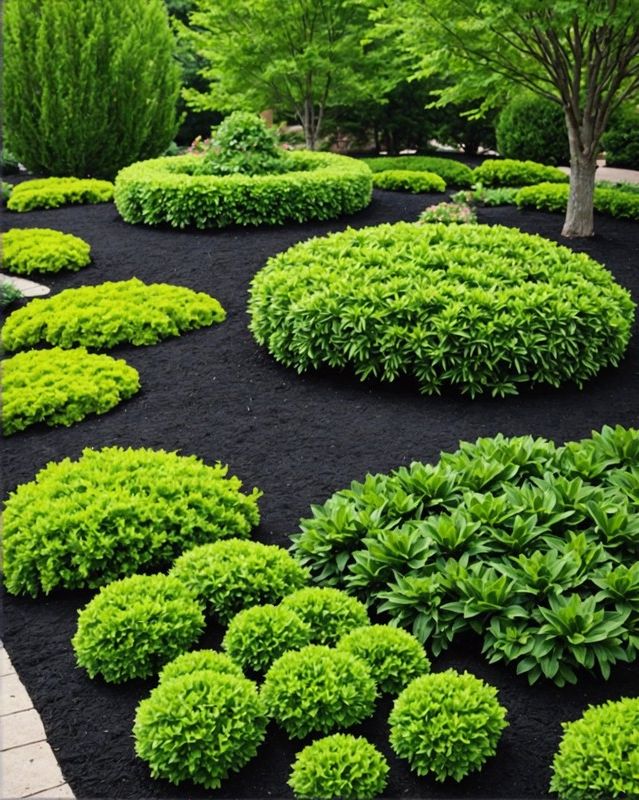 Creating a Contrast with Green Shrubs