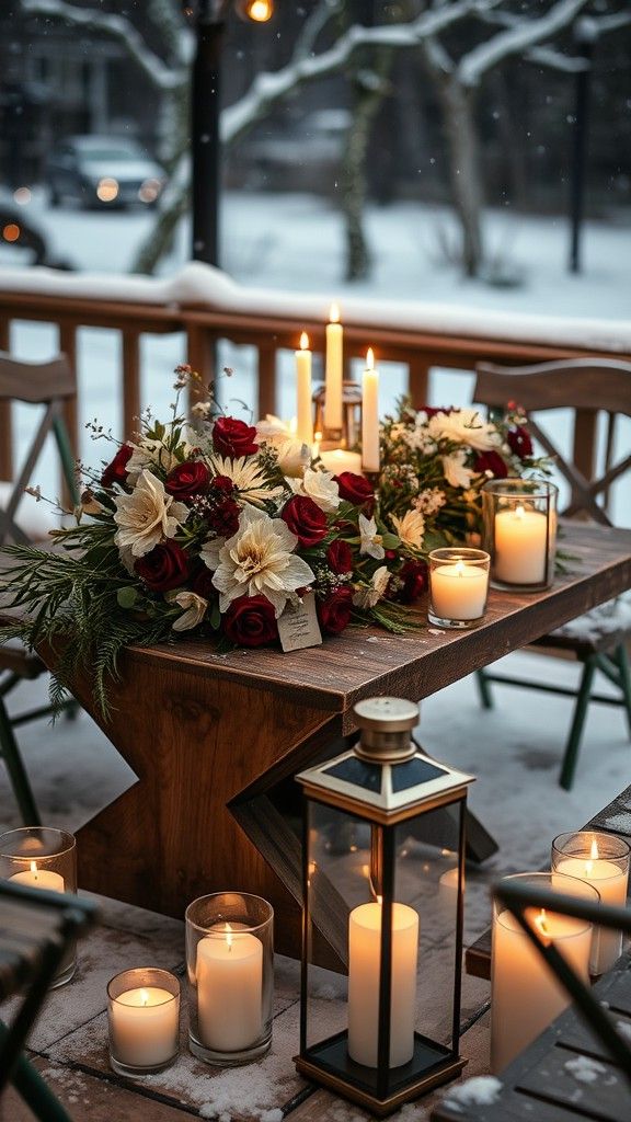 Seasonal Floral Arrangements with Candles