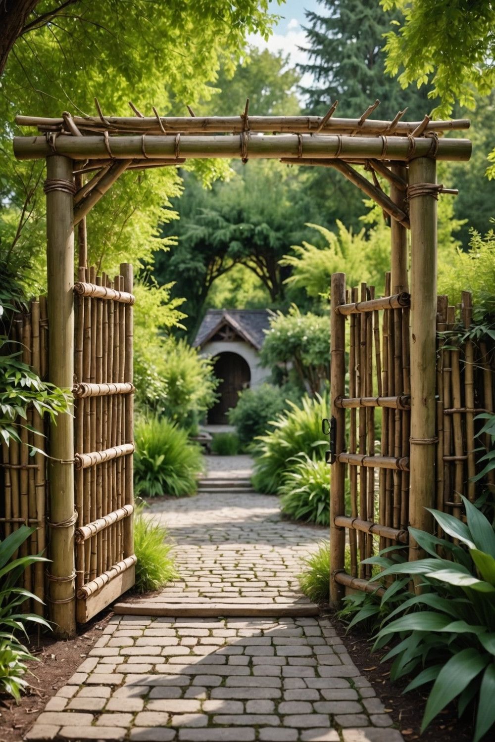 DIY Bamboo Gate with Natural Elements