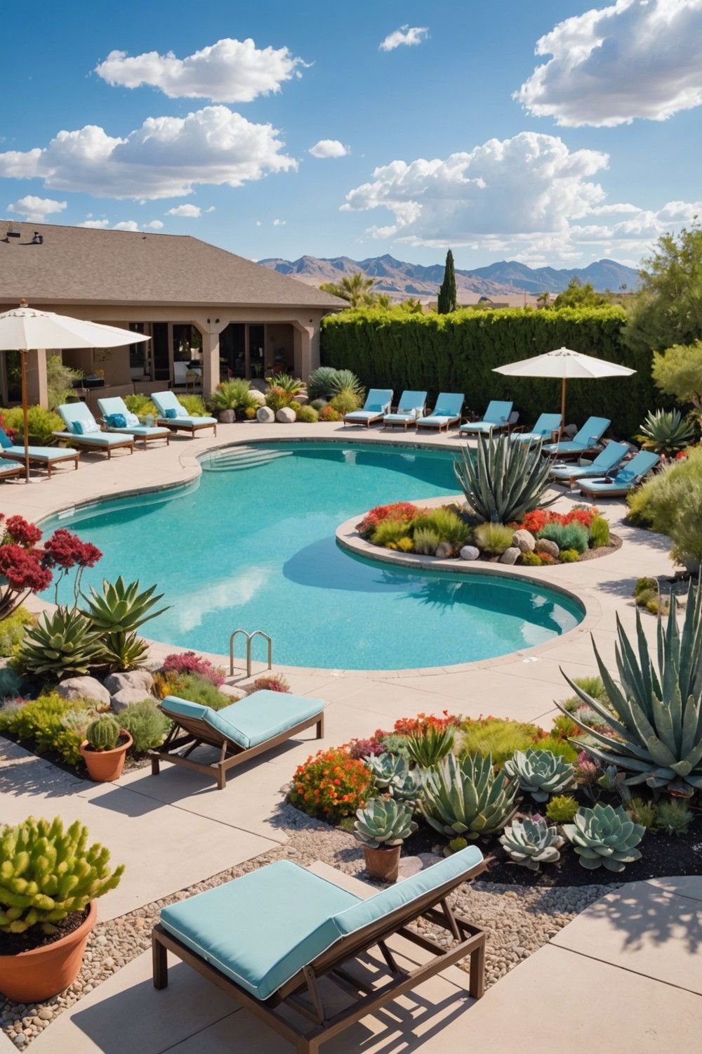 Beautiful Succulent Pool Decks
