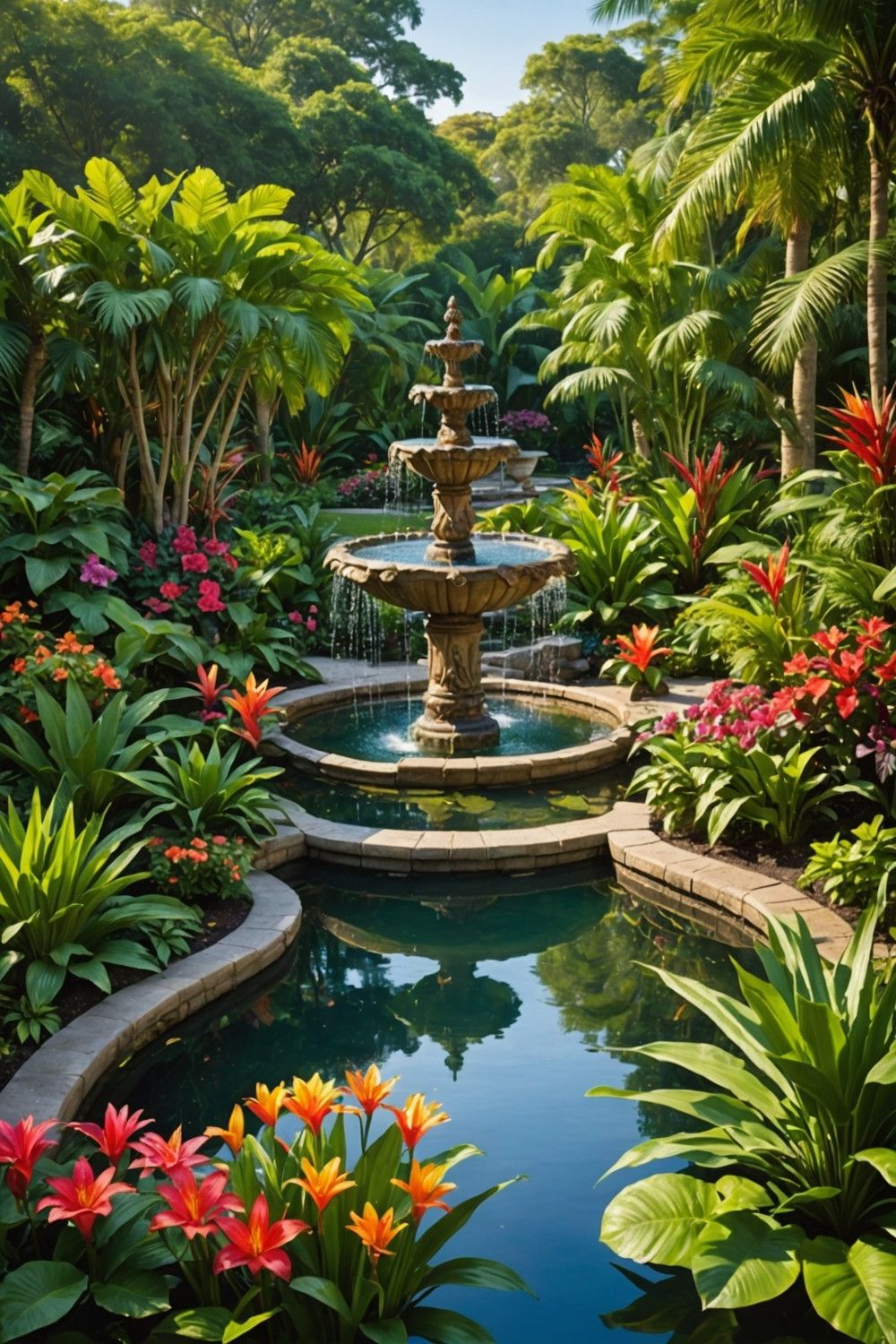 Sparkling Fountain Pond