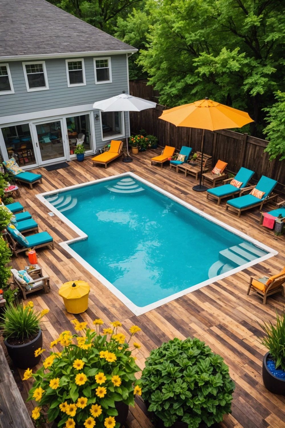 Pallet Pool Decks with Built-in Coolers
