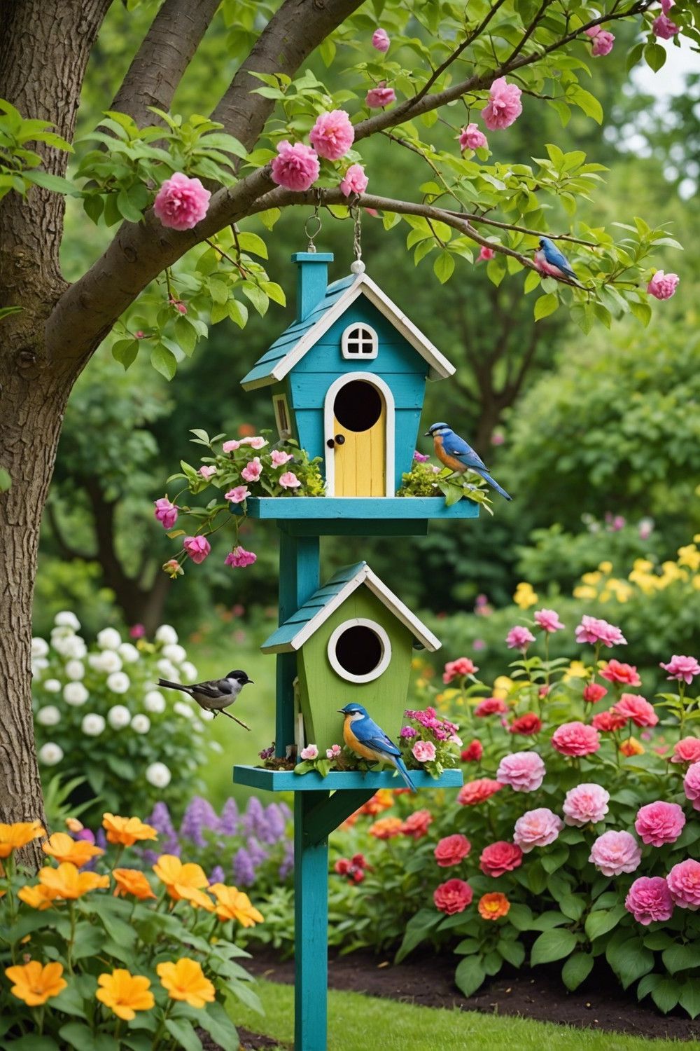 Charming Birdhouses and Bird Feeders