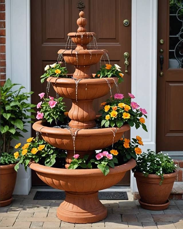 Tiered Terracotta Fountains