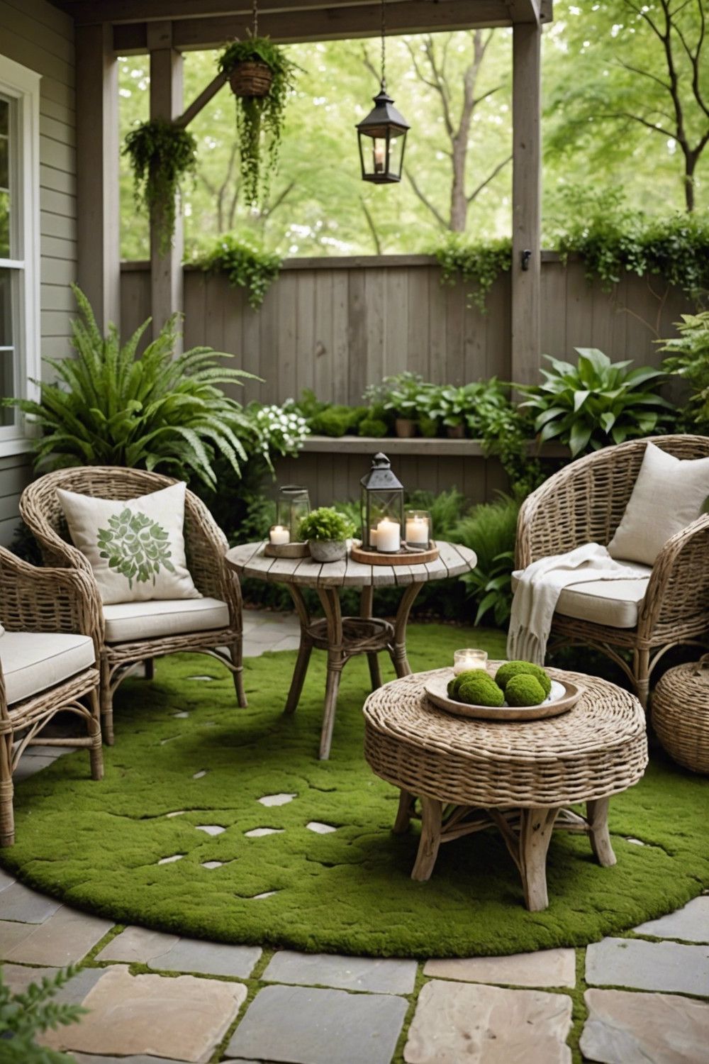 Nature-Inspired Patio Decor with Earthy Tones