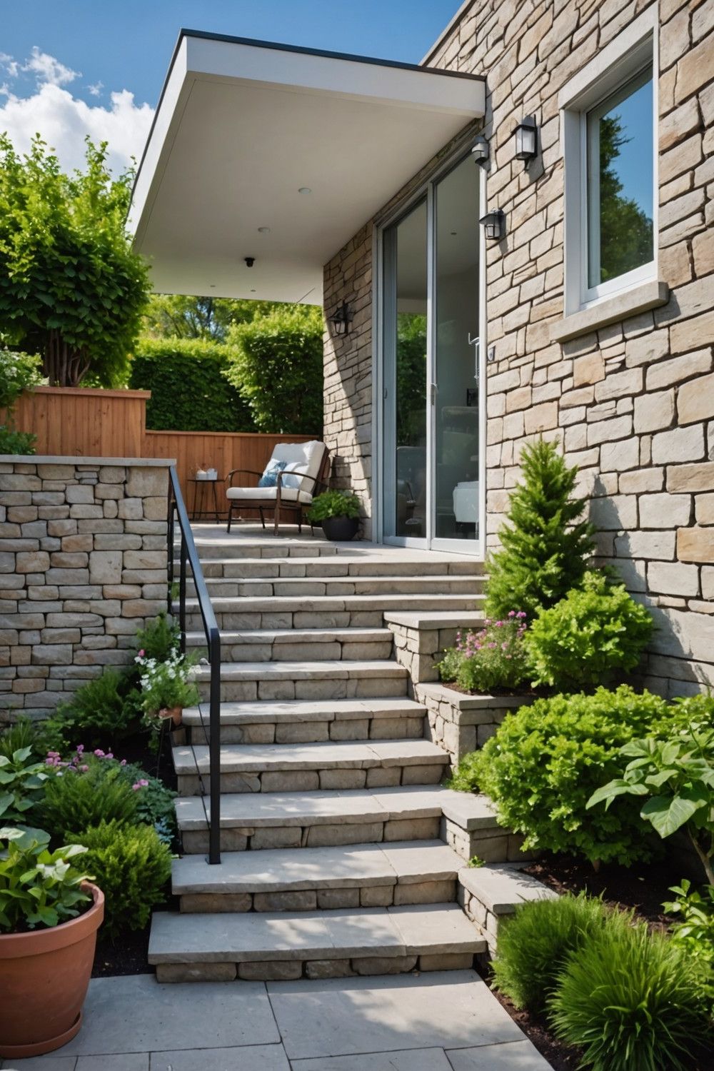 Small but Mighty Steps with Aluminum Railing