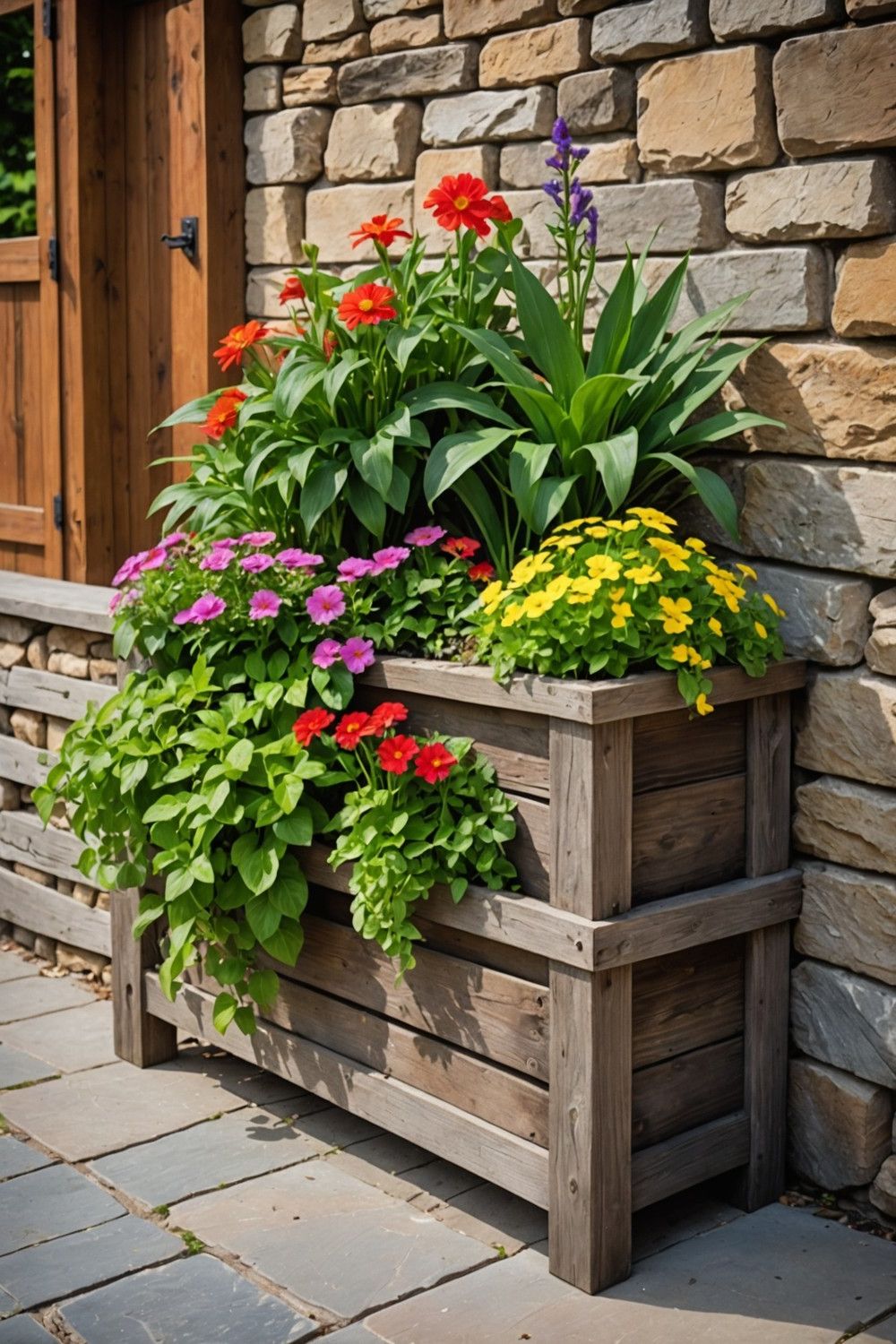 Rustic Wooden Planter Boxes
