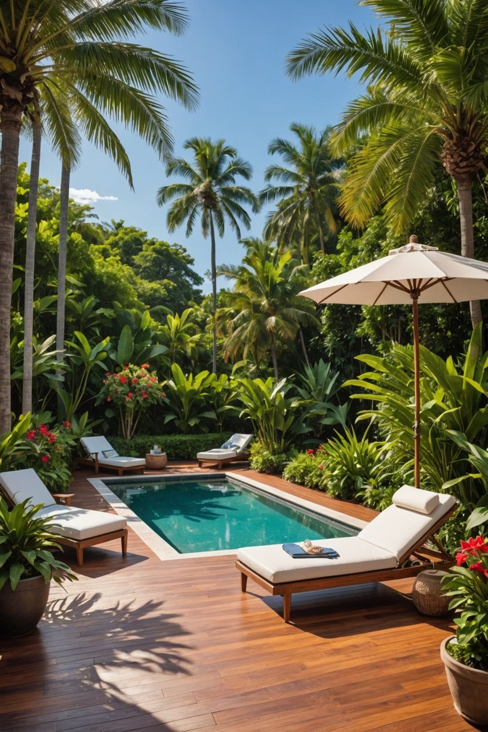 Tropical Inspired Pool Decking Material