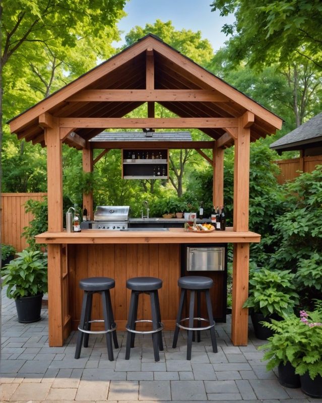 Gazebo with Built-in Bar