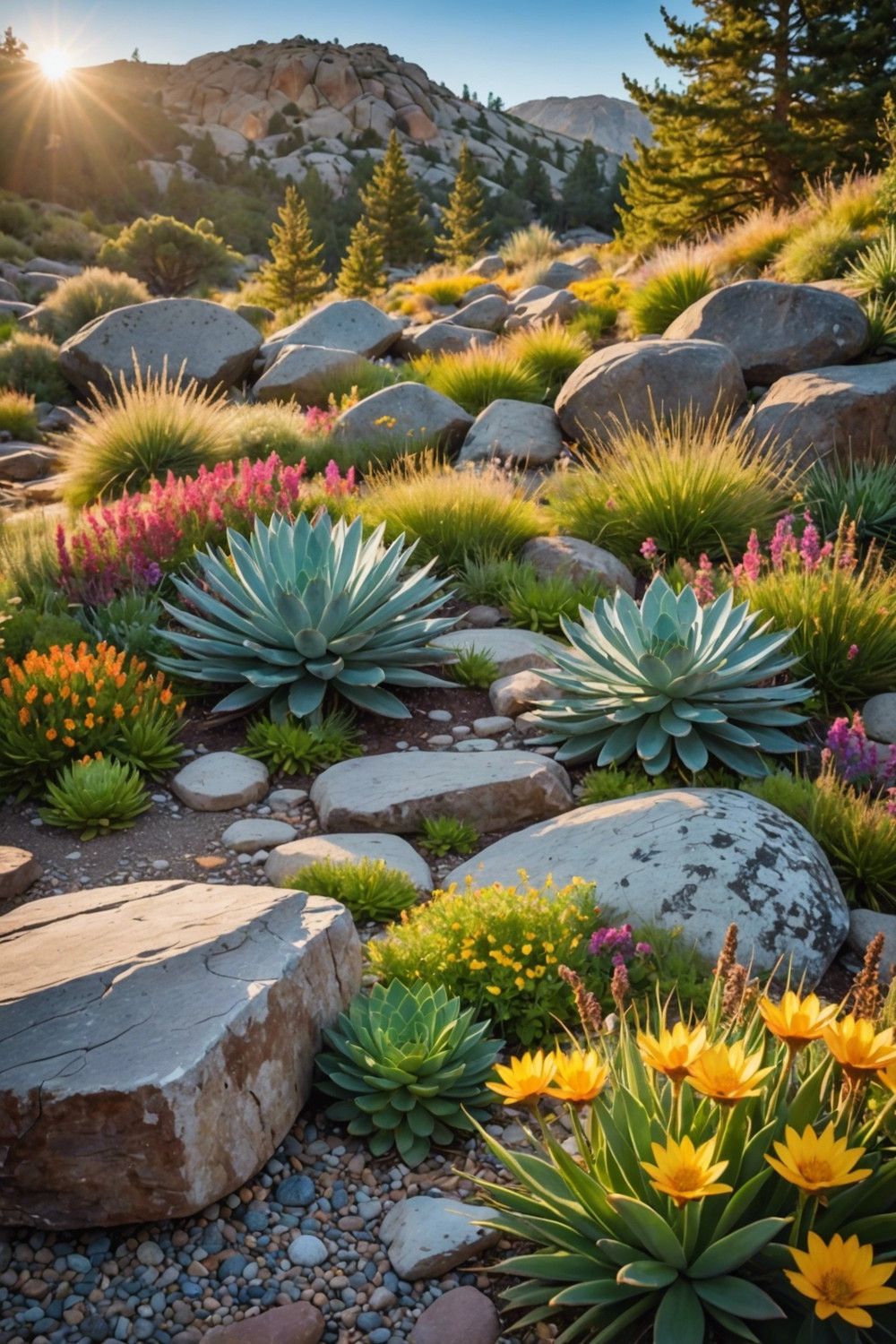 Succulent-Rich Meadow Gardens