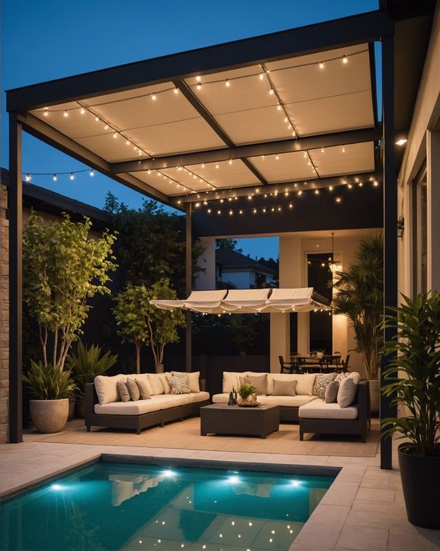 Retractable Canopy with Built-In Lighting