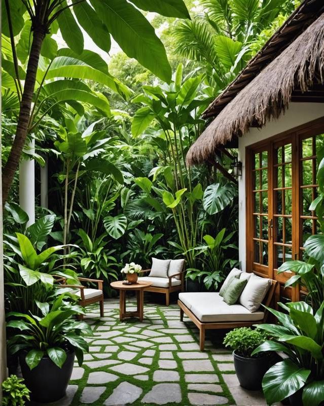 Tropical Paradise with Lush Greenery