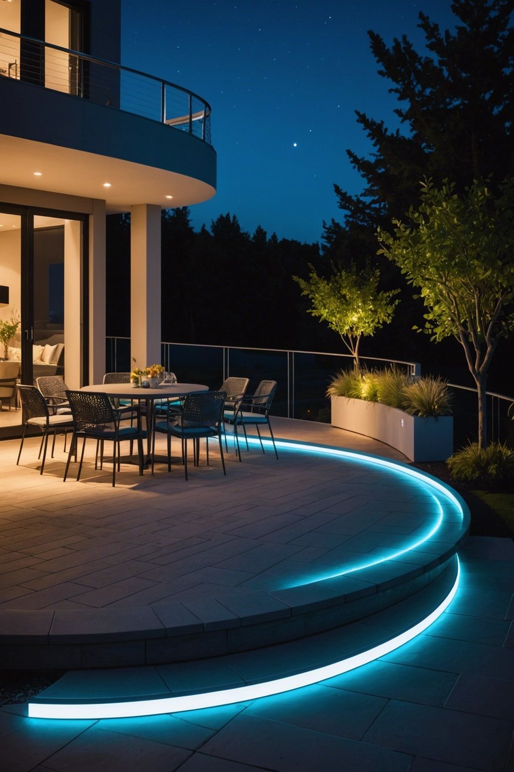LED Lighted Patio Railing for a Futuristic Look