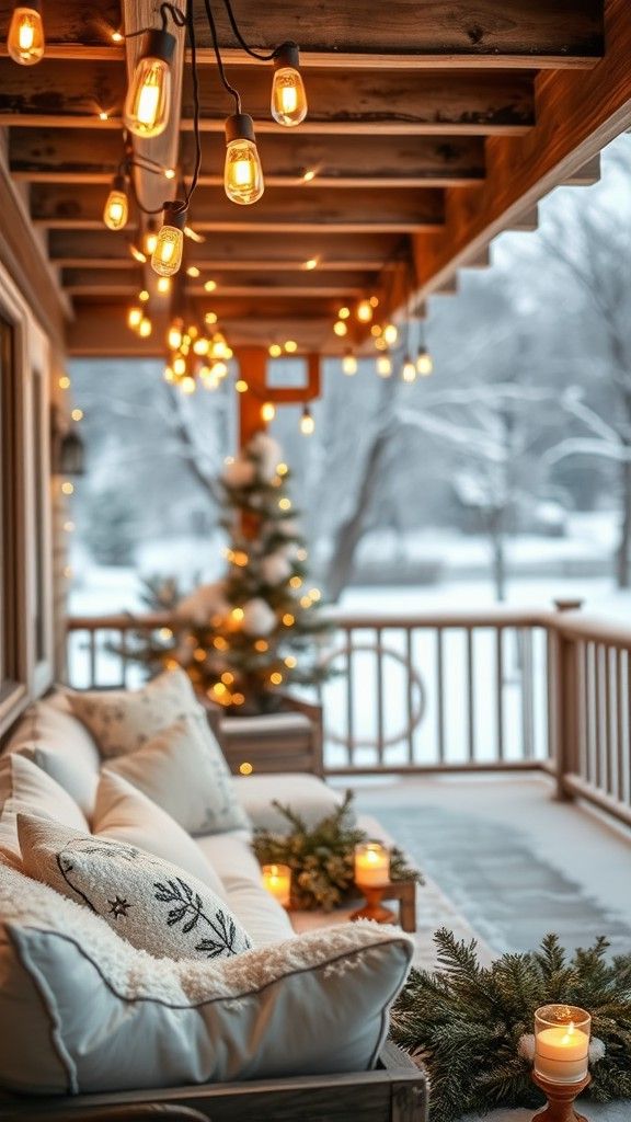 String Candles Across the Patio