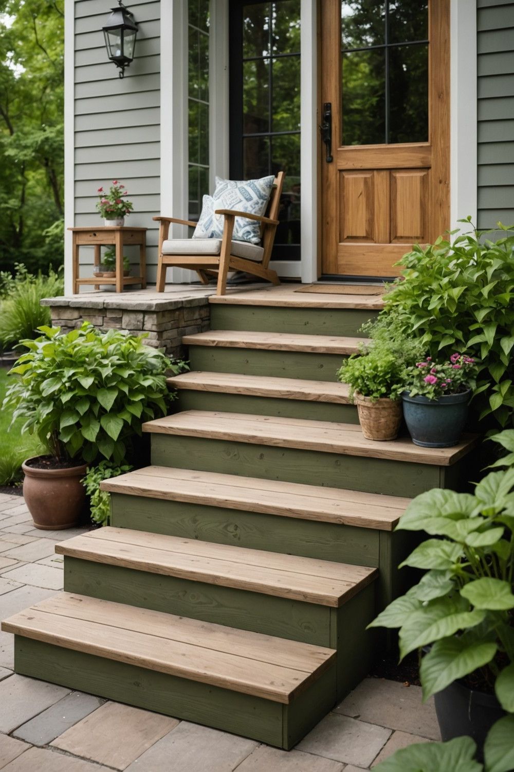 Pressure-Treated Wood Steps for Durability