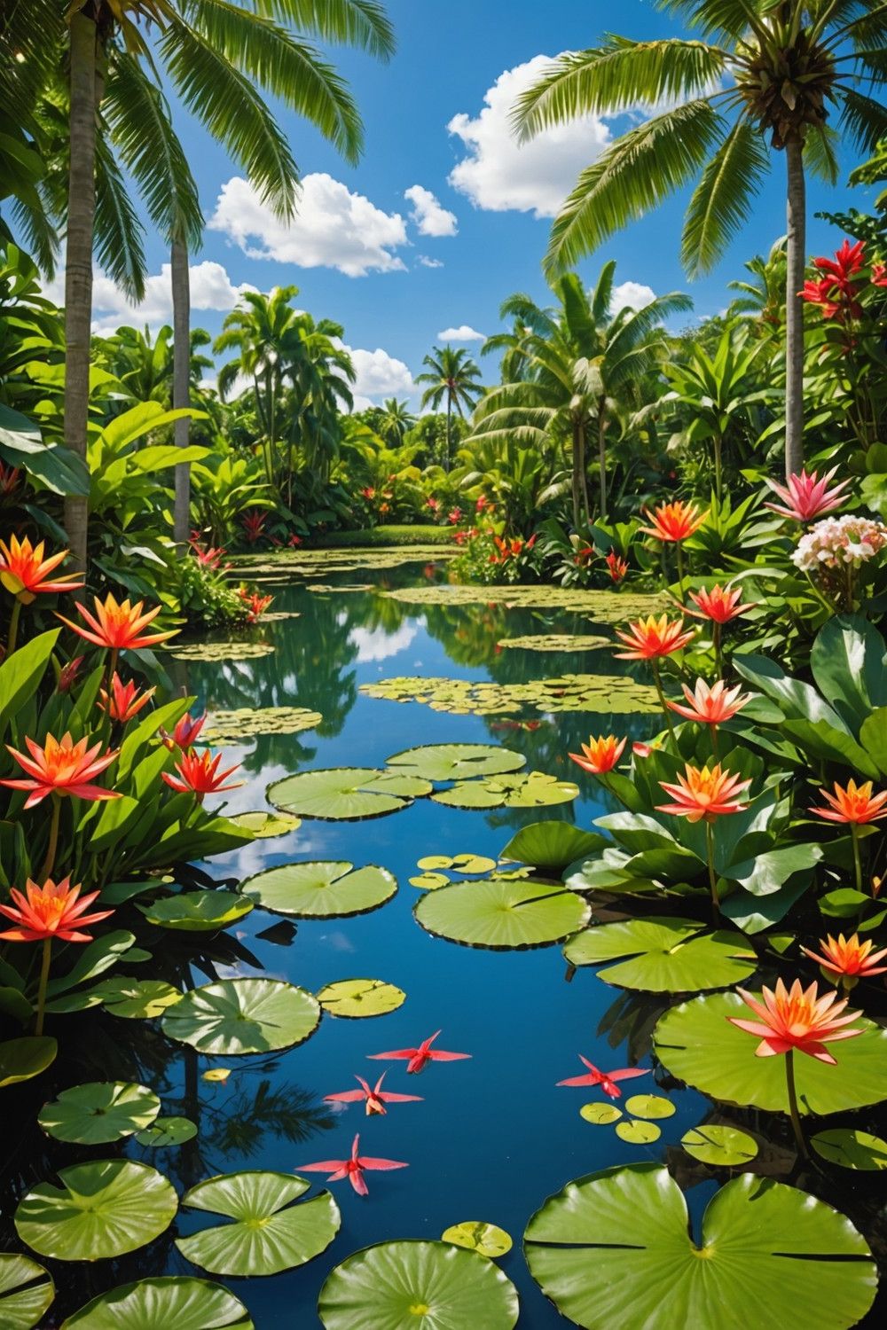 Incorporate a Small Pond with Water Lilies
