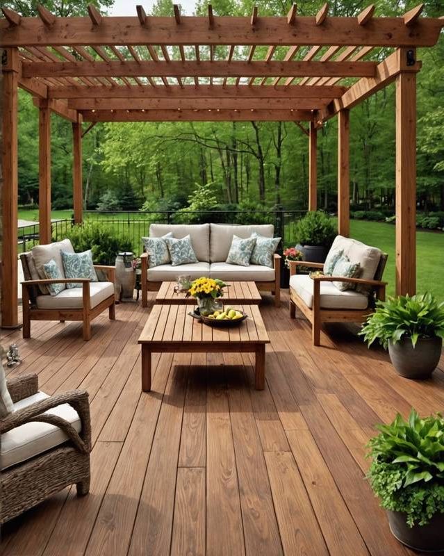 Wooden Patio with Warmth and Natural Beauty