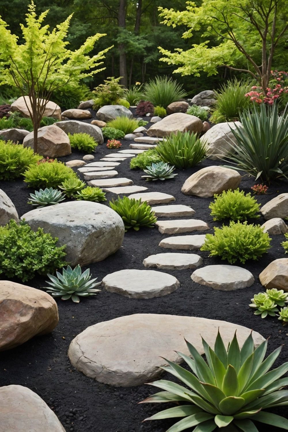 Integrate Boulders into a Rock Garden