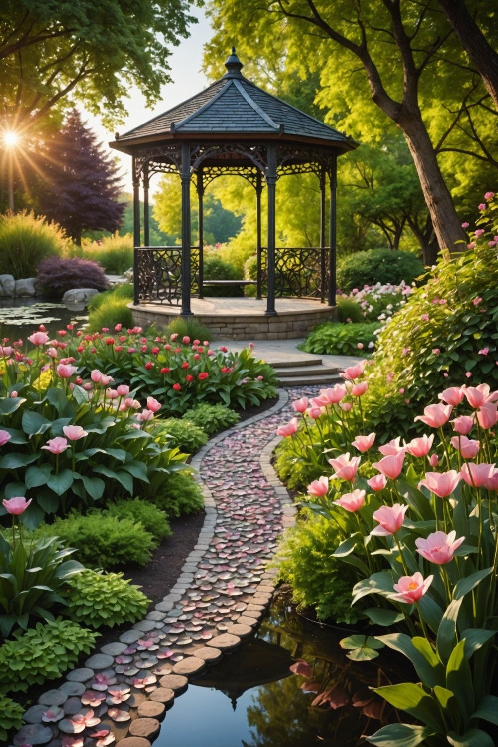 Metal Flower Petal Pathways