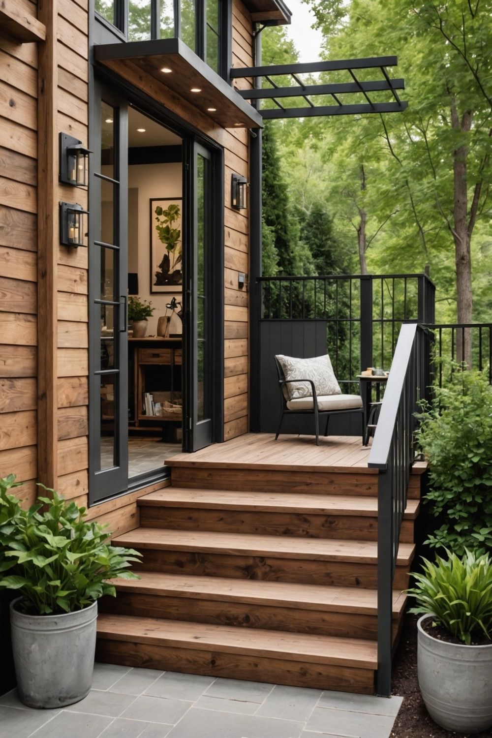 RusticWood and Metal Railing Combo