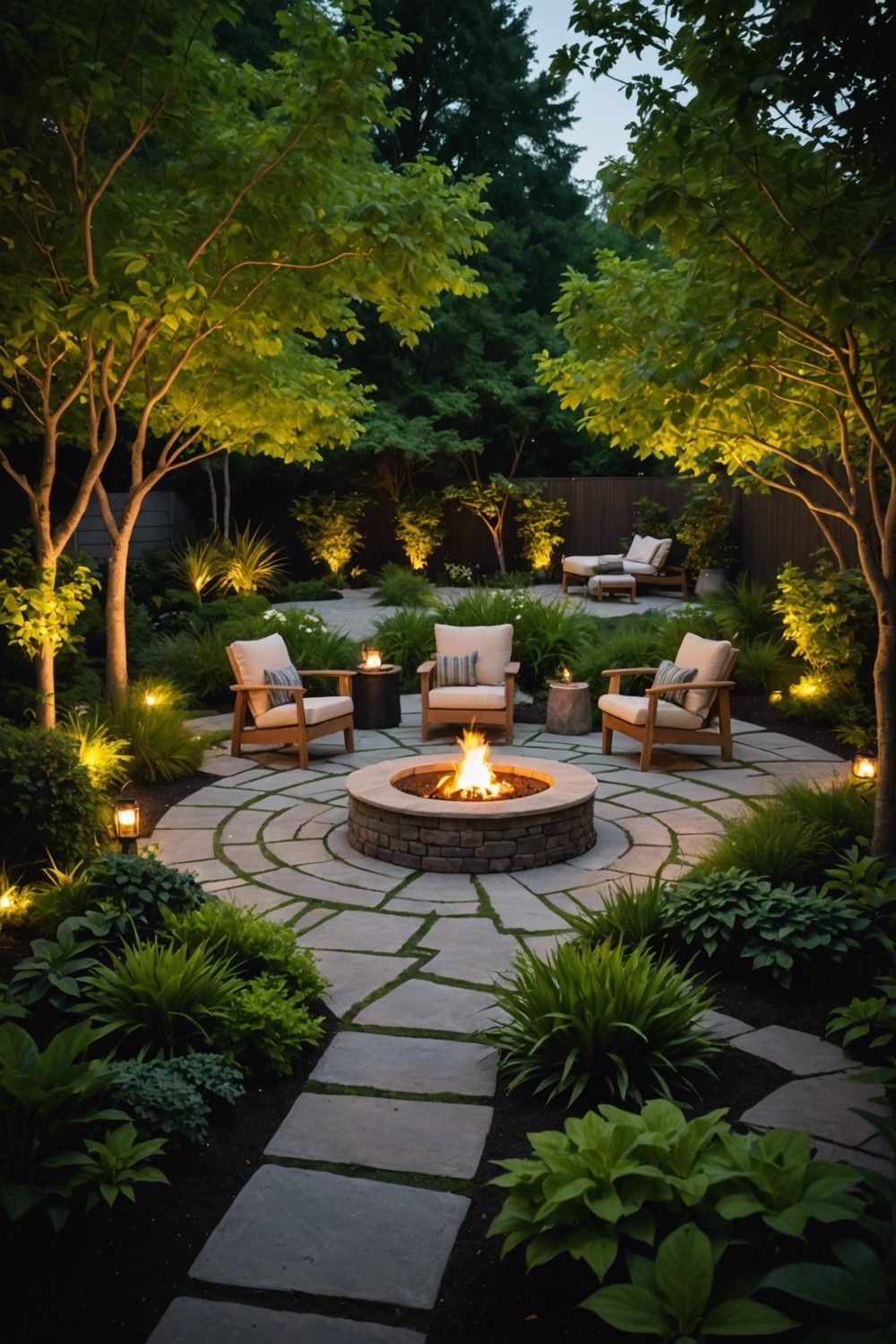 Garden Oasis with Small Fire Pit