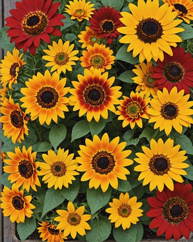 Kaleidoscope Carnival with Sunflowers, Zinnias, and Marigolds