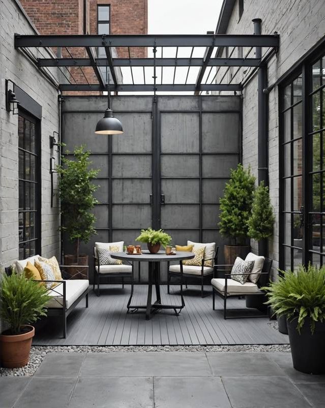 Industrial Chic with Metal and Concrete