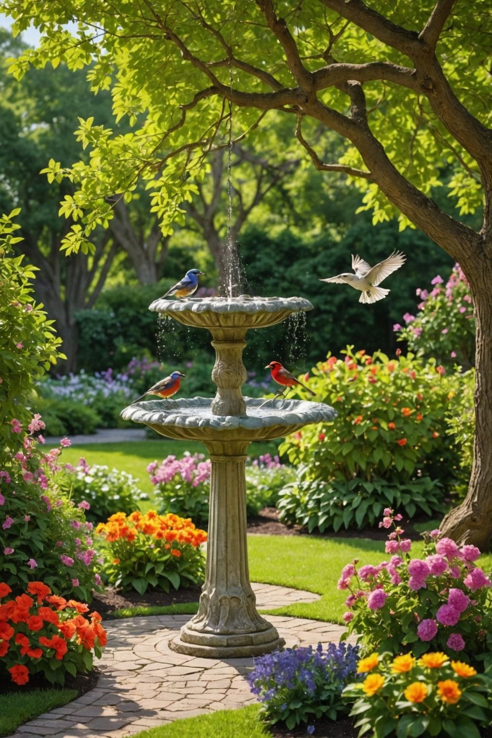 Add a Birdbath or Bird Feeder for Wildlife Interest