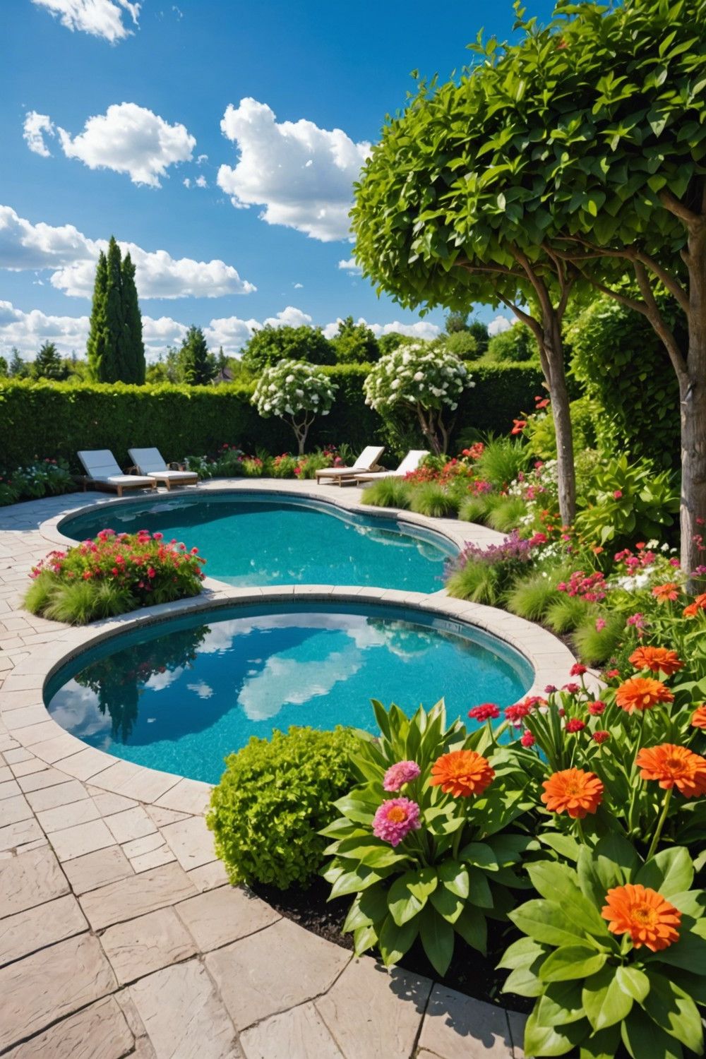 Round Pool with Living Wall