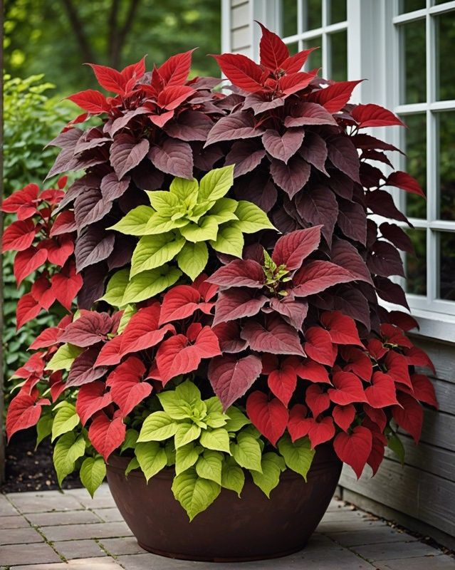 Monochromatic Magic: Use Different Coleus Varieties in One Container