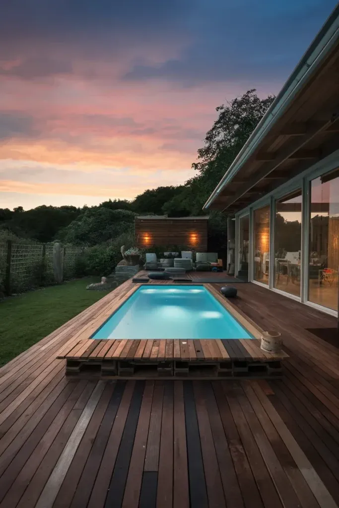 Pallet Pool Decks with Integrated Sound System