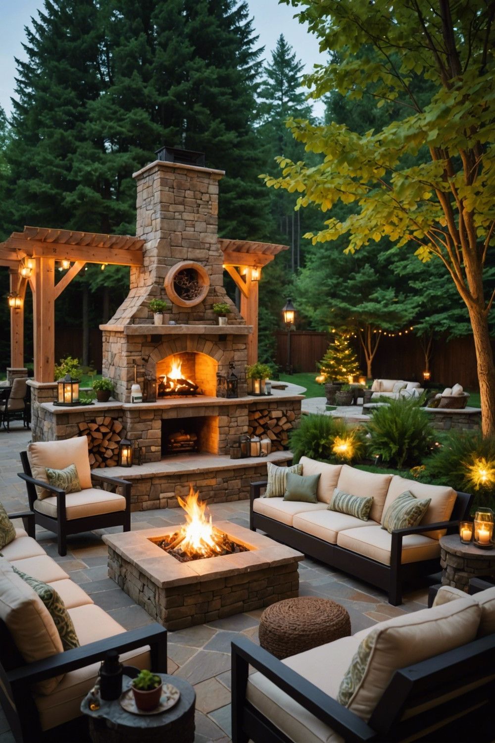Outdoor Great Room with Oversized Fireplace