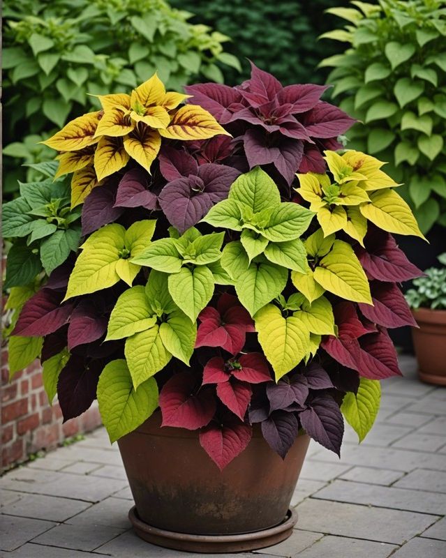 Color-Blocked Coleus Container