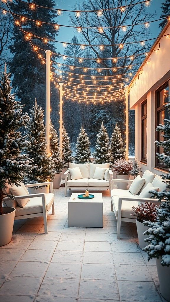 Contemporary String Light Canopies