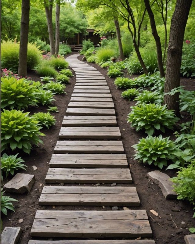 Railroad Tie Walkway