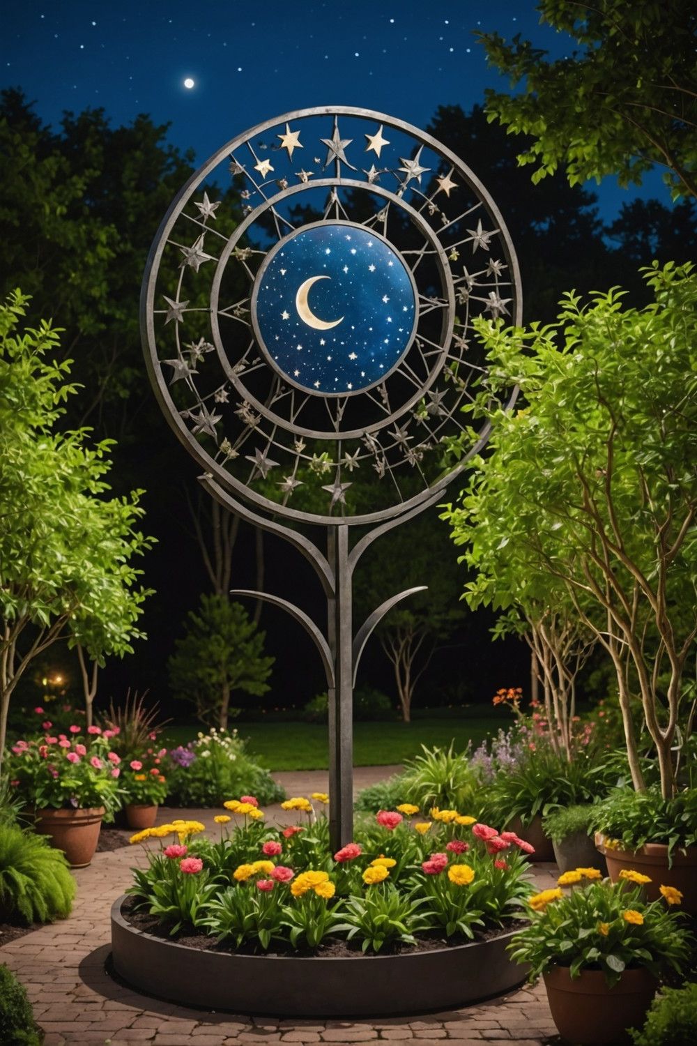 Celestial-Themed Garden Decorations