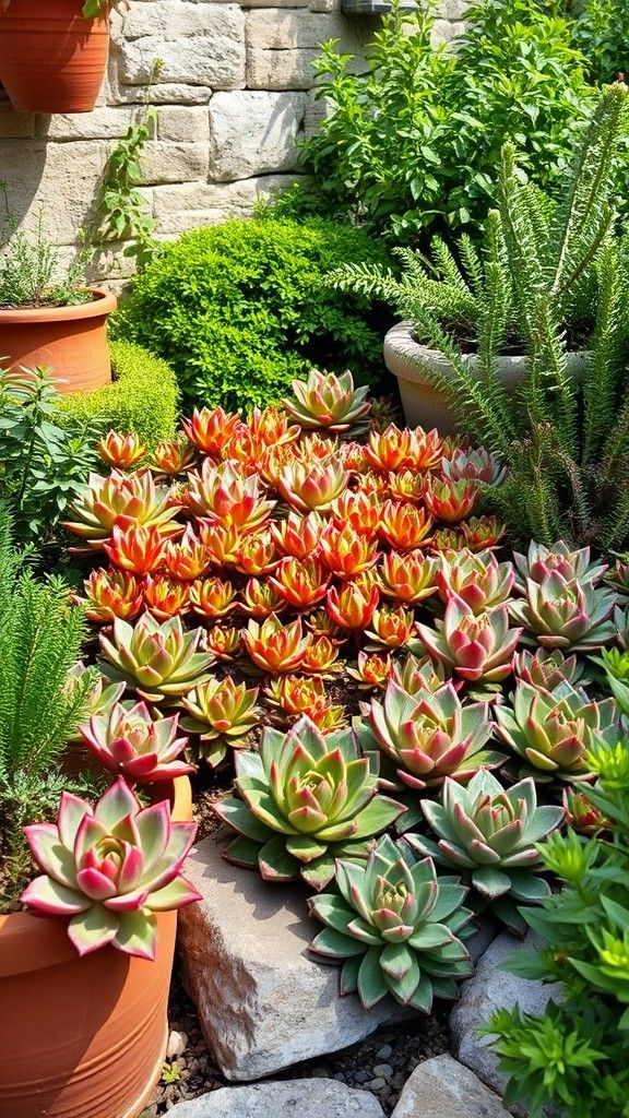 Plant a Hens and Chicks Area for Texture