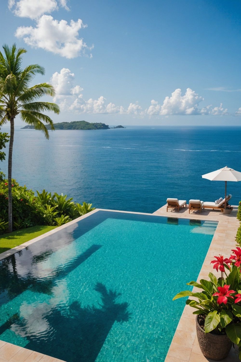 Infinity Pool with Tropical Ocean View