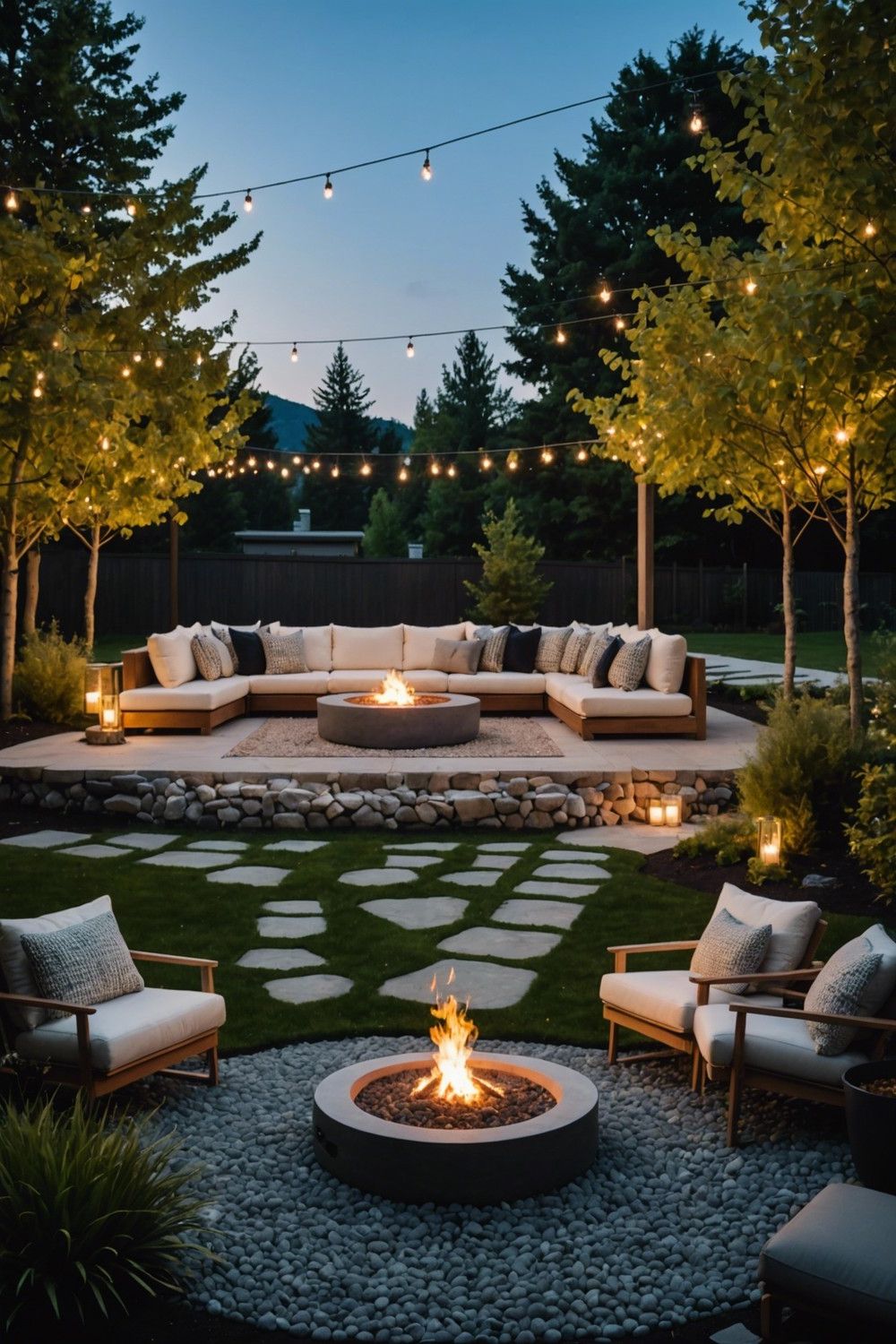 Floating Fire Pit with Outdoor Seating