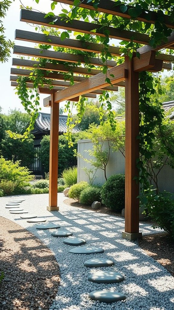 Feature a Pergola with Climbing Plants