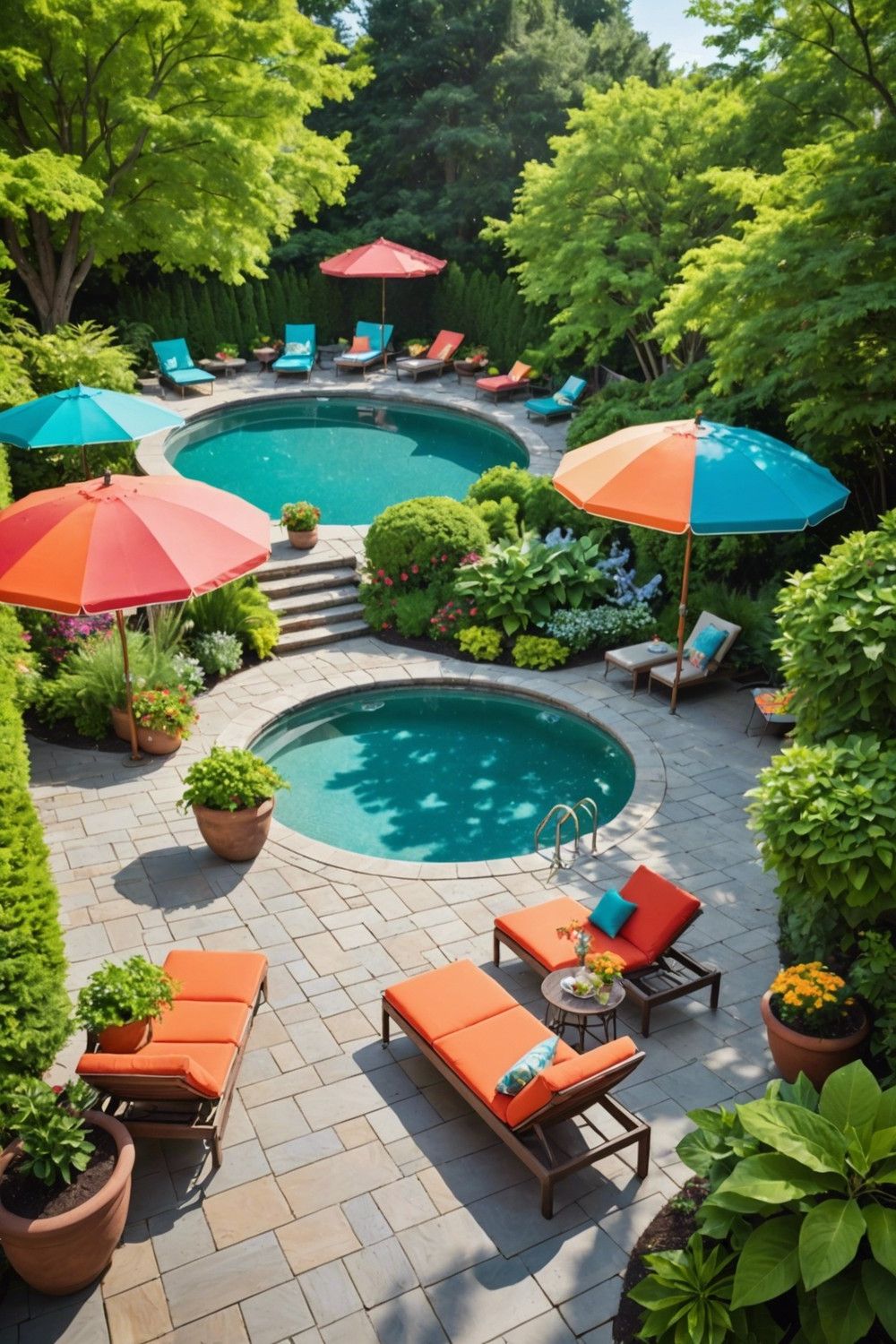 Raised Pool with Paved Sun Deck