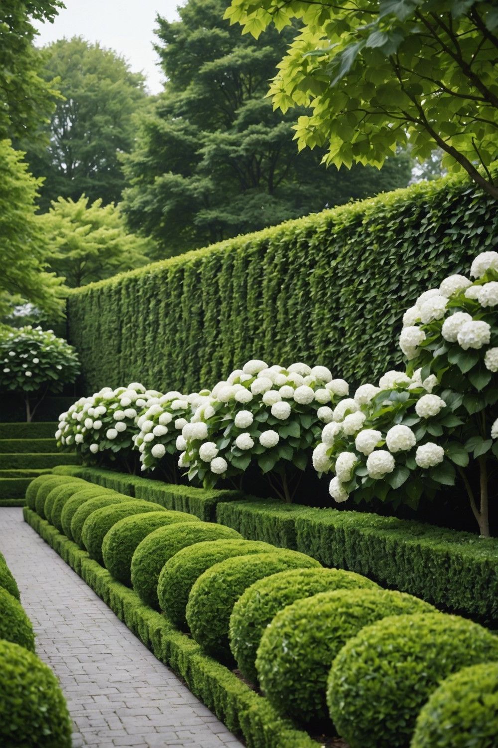 Modern Hydrangea Hedge Design